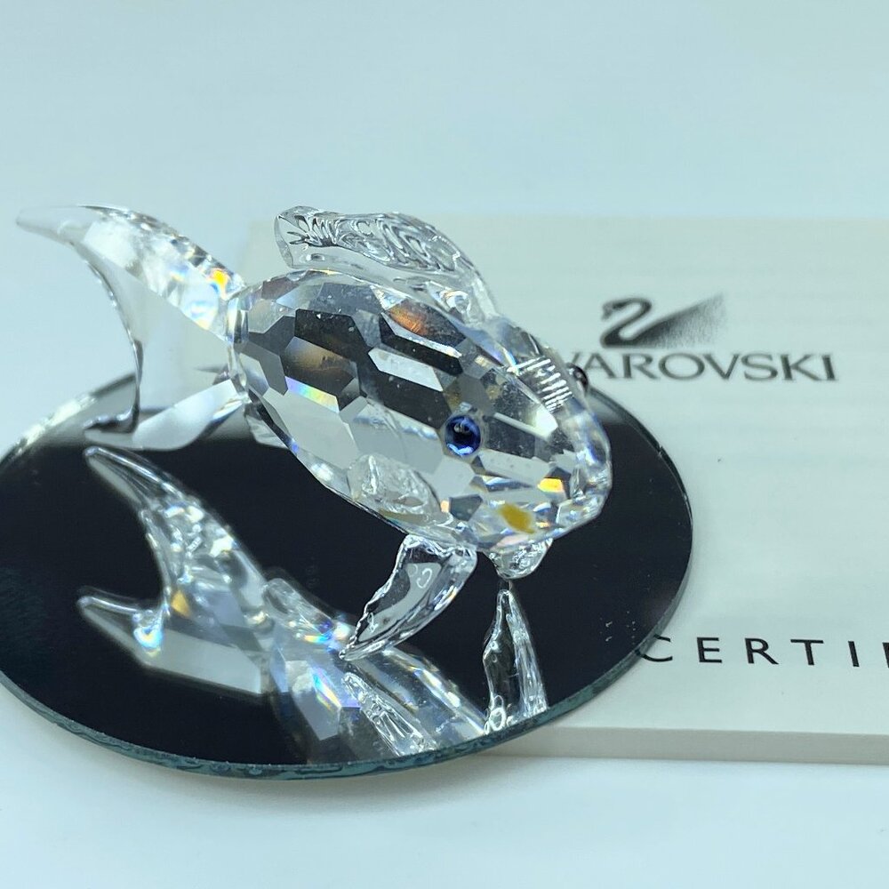 Swarovski Crystal Big eyes Mini Goldfish Mint w/mirror COA S55
